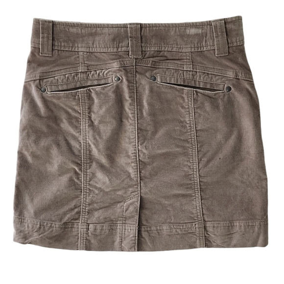Athleta soft brown cordroy mini skirt short skirt zip up size 4 - Picture 6 of 10